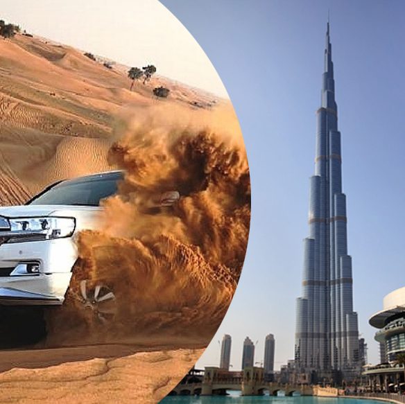 Combo Package Tour Dubai. The Perfect combination between the city and the desert. In the morning you will go for the Dubai City Tour and in the afternoon and evening for an exciting Desert Safari in the Lehbab Madam desert. You will see all the city has to offer in just 1 day!