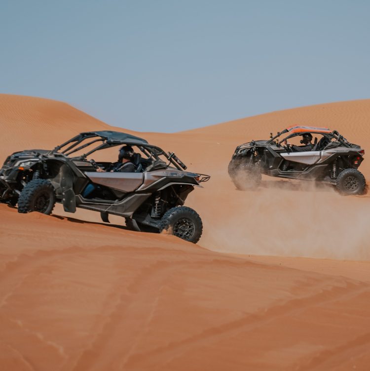 Desert Safari with Buggy Ride tour with private 4x4 pick up. Drive the Buggies with a tour guide in the desert.
